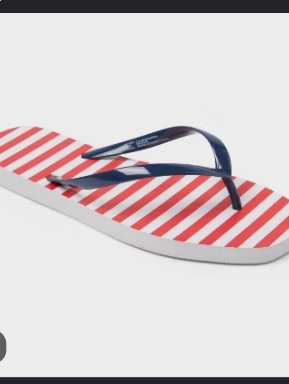Shade And Shore Striped Red & White Flip Flops with Navy Strap size 11